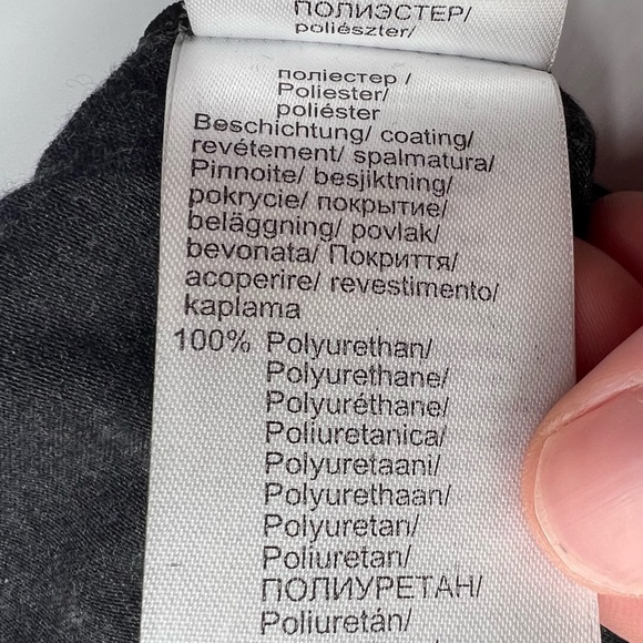 Venus Black V-neck Long Sleeve Top with Shiny Faux Leather Trim - Medium - Picture 6 of 8